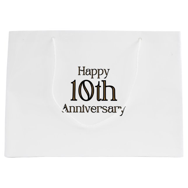 Alles Gute zum 10. Jubiläum Große Geschenktasche Große Geschenktüte (Vorderseite)