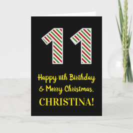 Alles Gute zum 11. Geburtstag & Frohe Weihnachten, Karte