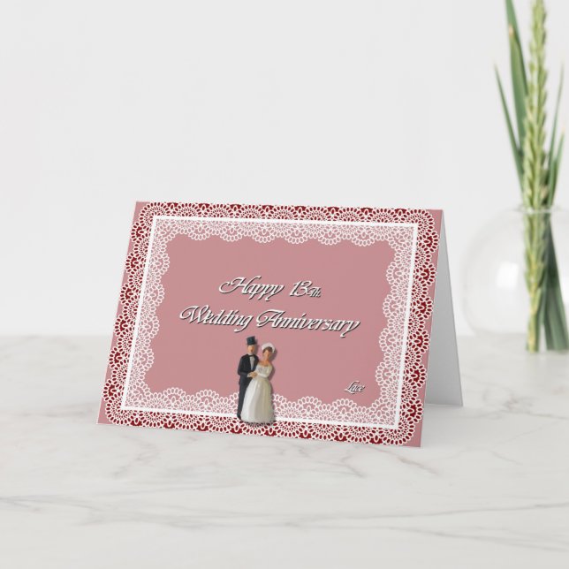 Alles Gute zum 13. Hochzeitstag Karte (Vorderseite)