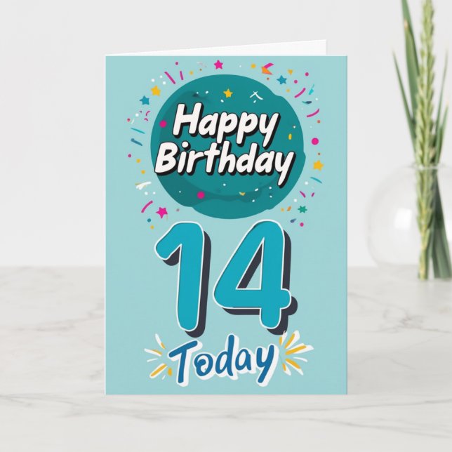 Alles Gute zum 14. Geburtstag Karte (Vorderseite)