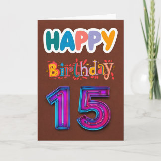 Alles Gute zum 15. Geburtstag Karte