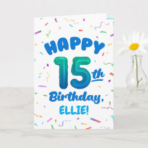 Alles Gute zum 15. Geburtstag Karte mit individuel