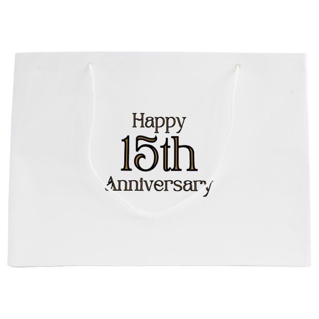 Alles Gute zum 15. Jubiläum Große Geschenktasche Große Geschenktüte (Vorderseite)