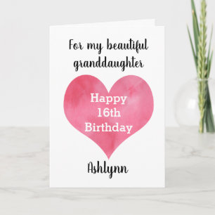 Alles Gute zum 16. Geburtstag der Großtochter Karte