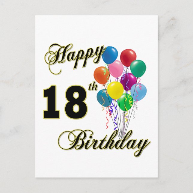 Alles Gute zum 18. Geburtstag Postkarte (Vorderseite)