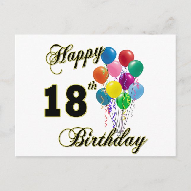 Alles Gute zum 18. Geburtstag Postkarte (Vorderseite)