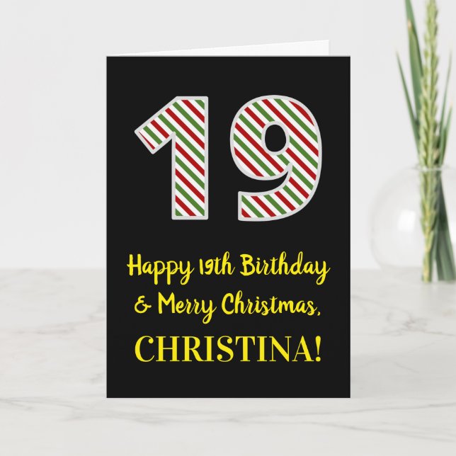 Alles Gute zum 19. Geburtstag & Frohe Weihnachten, Karte (Vorderseite)