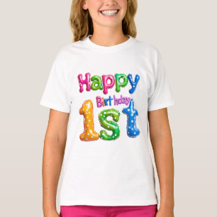 Alles Gute zum 1. Geburtstag – Farbdesign mit Ball T-Shirt