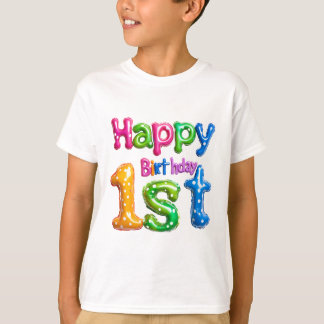 Alles Gute zum 1. Geburtstag – Farbdesign mit Ball T-Shirt