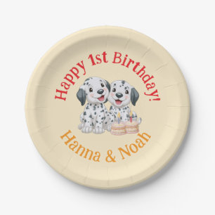 Alles Gute zum 1. Geburtstag Zwillinge, Neutral, W Pappteller
