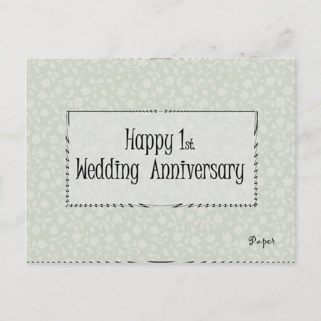 Alles Gute zum 1. Hochzeitstag Postkarte (Vorderseite)