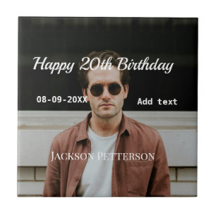 Alles Gute zum 20. Geburtstag einfaches Foto hinzu Fliese