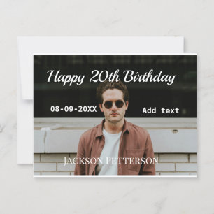Alles Gute zum 20. Geburtstag einfaches Foto hinzu Postkarte