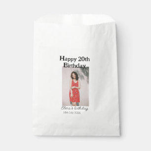 Alles Gute zum 20. Geburtstag Foto modern, schlich Geschenktütchen