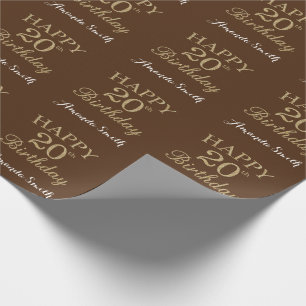 Alles Gute zum 20. Geburtstag Gold Glitzer und Bra Geschenkpapier