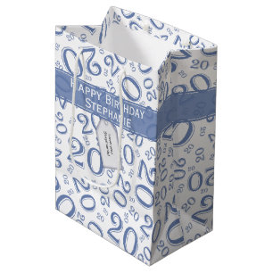 Alles Gute zum 20. Geburtstag Random Number Patter Mittlere Geschenktüte