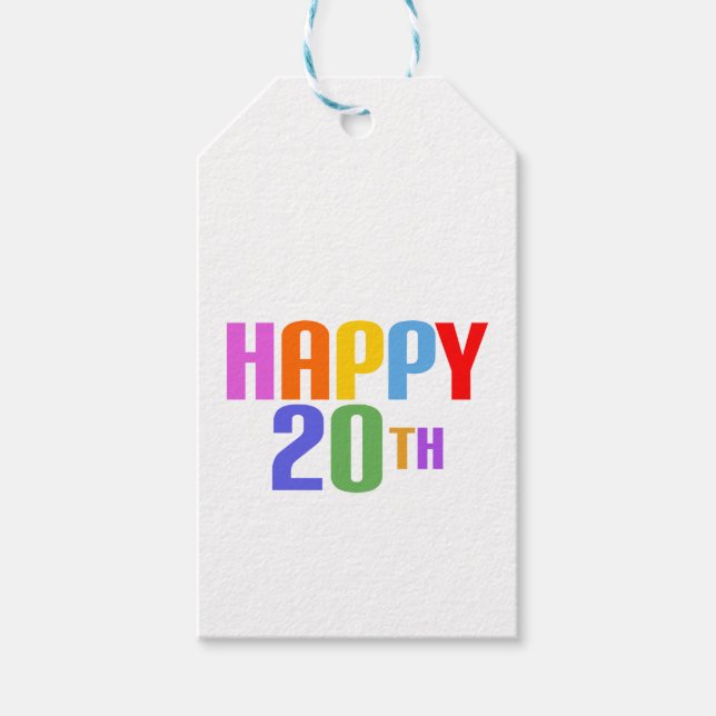 Alles Gute zum 20. Geschenkanhänger (Vorderseite)