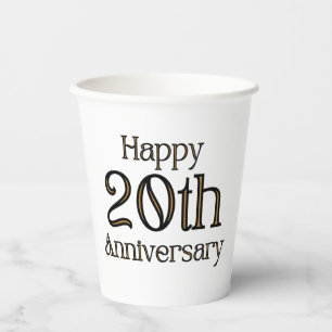 Alles Gute zum 20. Jubiläum Pappbecher