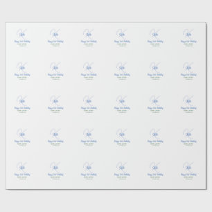 Alles Gute zum 21. Geburtstag blau Name Monogramm Geschenkpapier