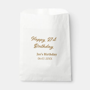 Alles Gute zum 21. Geburtstag braun Pastell Gelb N Geschenktütchen