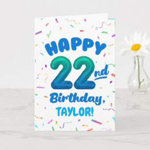 Alles Gute zum 22. Geburtstag Karte mit individuel