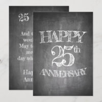 Alles Gute zum 25. Jubiläum auf Kreidebrett