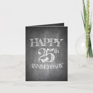 Alles Gute zum 25. Jubiläum auf Kreidebrett Karte