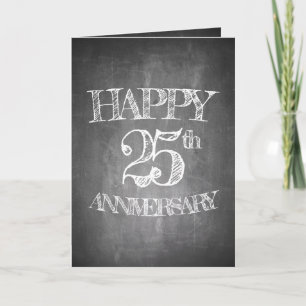 Alles Gute zum 25. Jubiläum auf Kreidebrett Karte