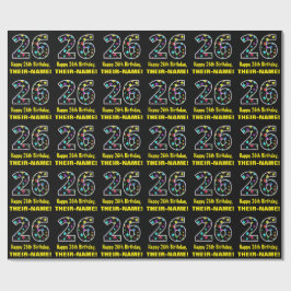 Alles Gute zum 26. Geburtstag, Fun Colorful Stars  Geschenkpapier