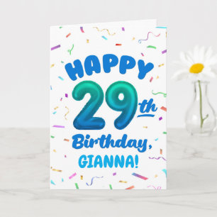 Alles Gute zum 29. Geburtstag Karte mit individuel