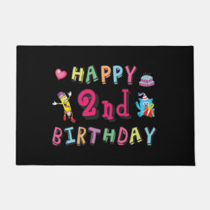 Alles Gute zum 2. Geburtstag. 2 Jahre b-Tag. Fußmatte
