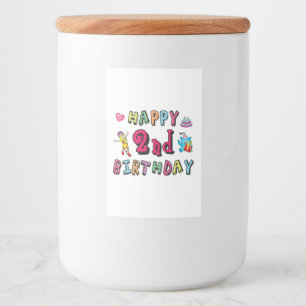 Alles Gute zum 2. Geburtstag. 2 Jahre b-Tag. Lebensmitteletikett