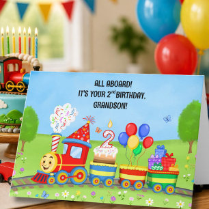 Alles Gute zum 2. Geburtstag Enkel Geburtstag Zug Karte