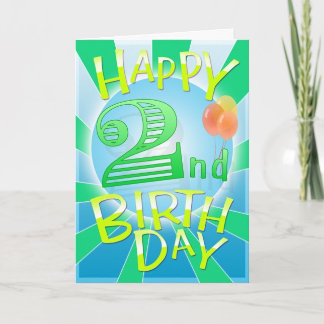 Alles Gute zum 2. Geburtstag Karte (Vorderseite)