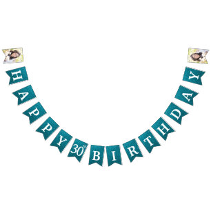 Alles Gute zum 30. Geburtstag Foto Aquamariner Gli Wimpelkette