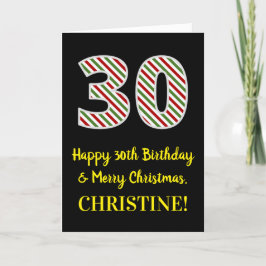 Alles Gute zum 30. Geburtstag & Frohe Weihnachten, Karte