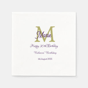 Alles Gute zum 30. Geburtstag goldene Schriftzug-I Serviette