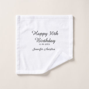 Alles Gute zum 30. Geburtstag hinzufügen Name Datu Waschlappen