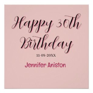 Alles Gute zum 30. Geburtstag Name Datum stilvoll Poster