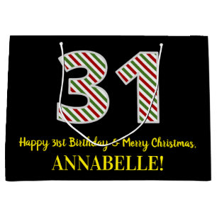 Alles Gute zum 31. Geburtstag & Frohe Weihnachten, Große Geschenktüte