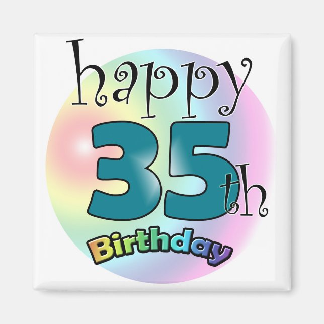 Alles Gute zum 35. Geburtstag (blauw) Magnet (Vorne)