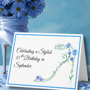 Alles Gute zum 35. September-Geburtstag, Blaue Ast Karte