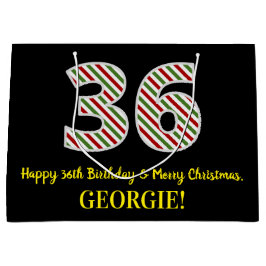 Alles Gute zum 36. Geburtstag & Frohe Weihnachten, Große Geschenktüte