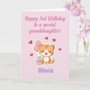 Alles Gute zum 3. Geburtstag Enkelin Karte, Süße K Karte