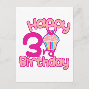 Alles Gute zum 3. Geburtstag! Postkarte