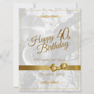 Alles Gute zum 40. Geburtstag mit goldenem Bogen