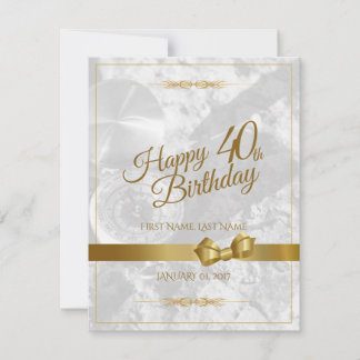 Alles Gute zum 40. Geburtstag mit goldenem Bogen