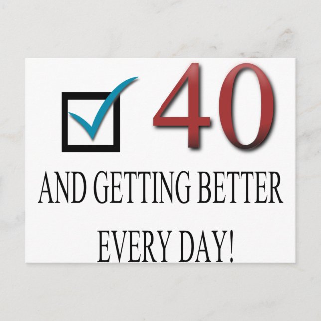 Alles Gute zum 40. Geburtstag Postkarte (Vorderseite)