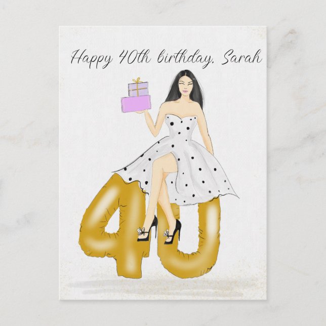 Alles Gute zum 40. Geburtstag Postkarte (Vorderseite)