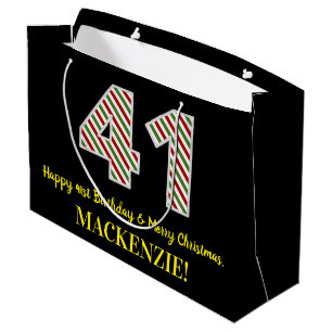 Alles Gute zum 41. Geburtstag & Frohe Weihnachten, Große Geschenktüte